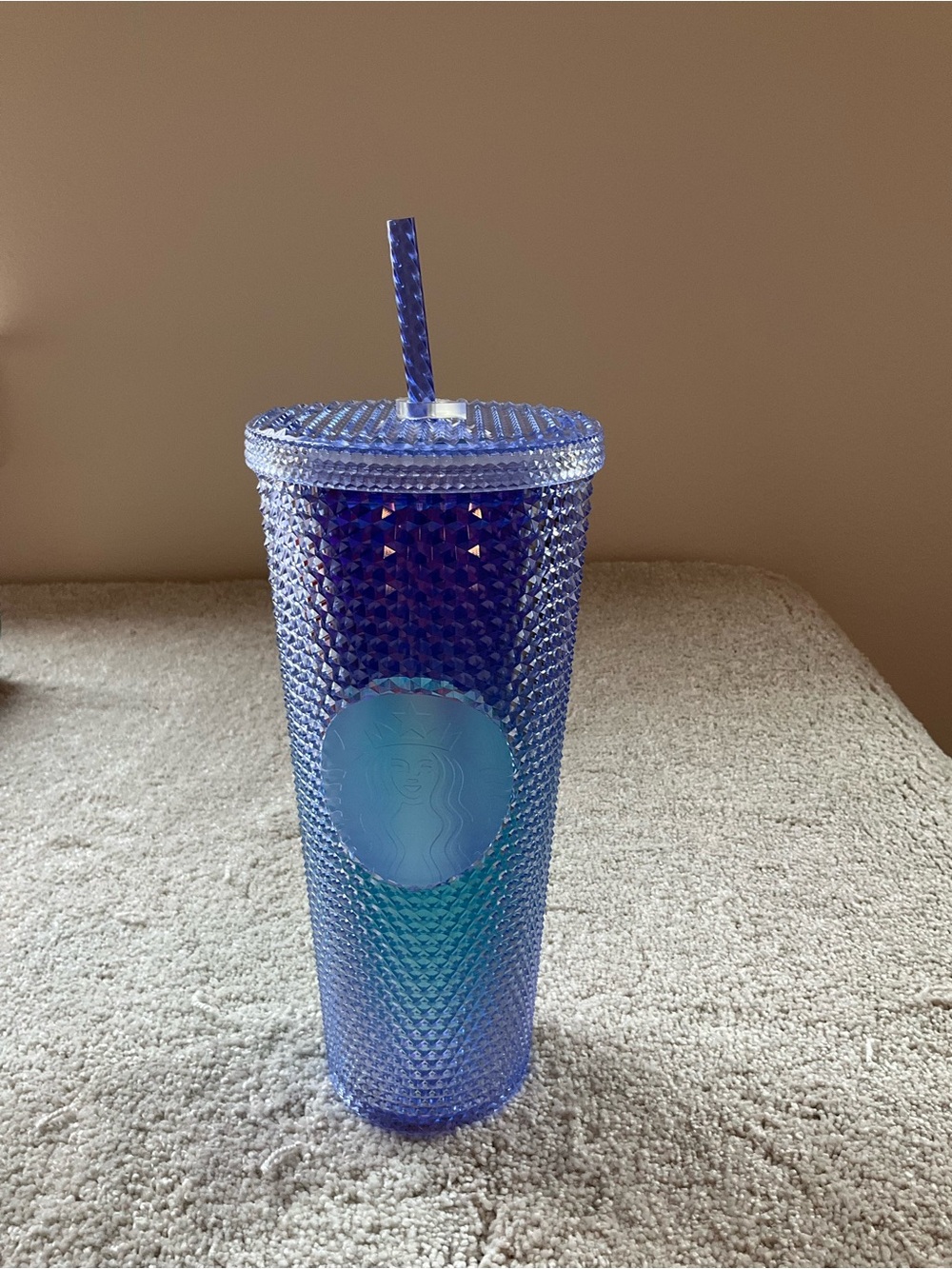 Starbucks Summer 2021 Purpleish Blue Ombre diamond Studded Cold Cup Tumbler 24oz